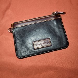 Authentic Dooney and Bourke black leather coin pouch